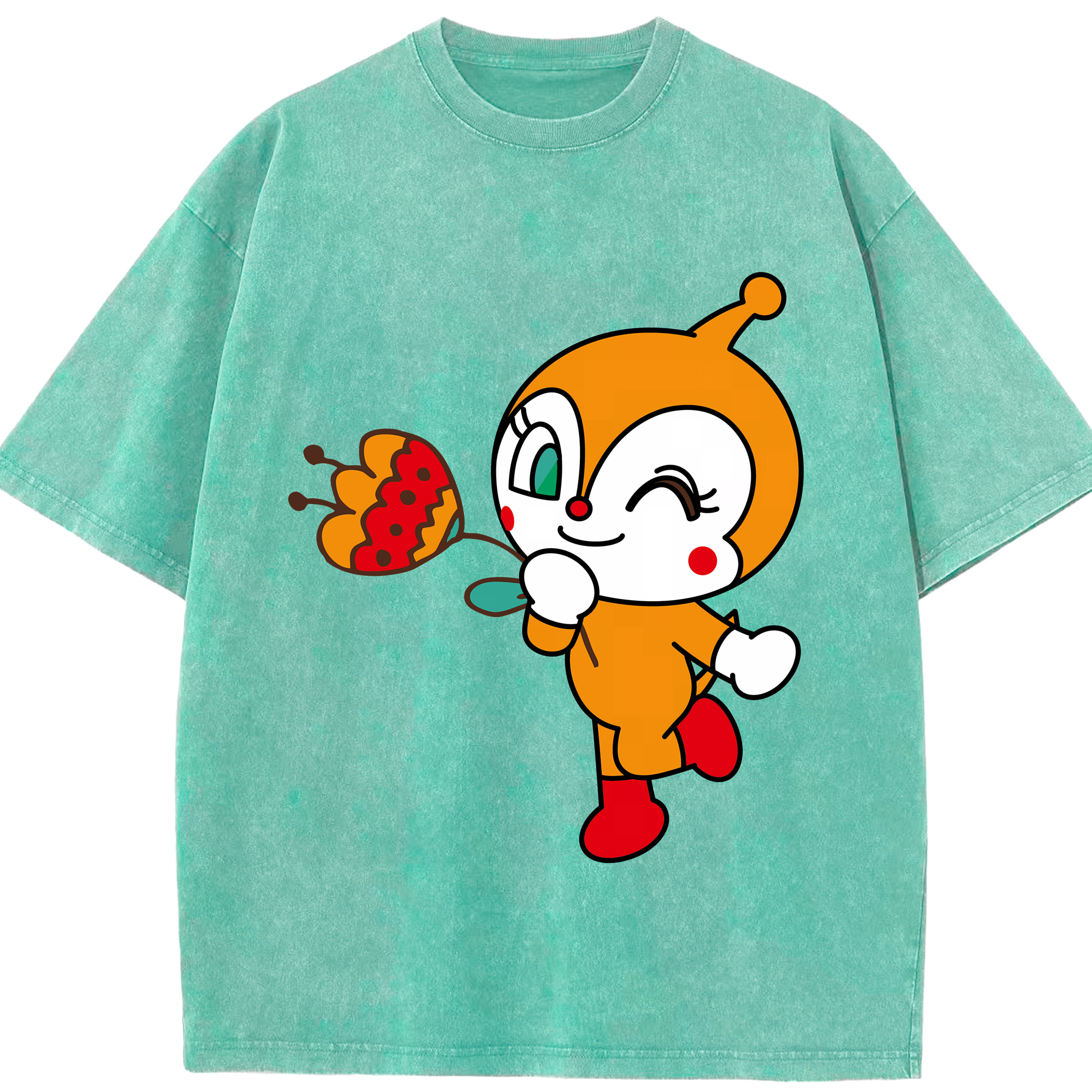 （画像用） アンパンマン Anpanman 綿100% ヴィンテージ風 半袖Tシャツ（フロントプリント）